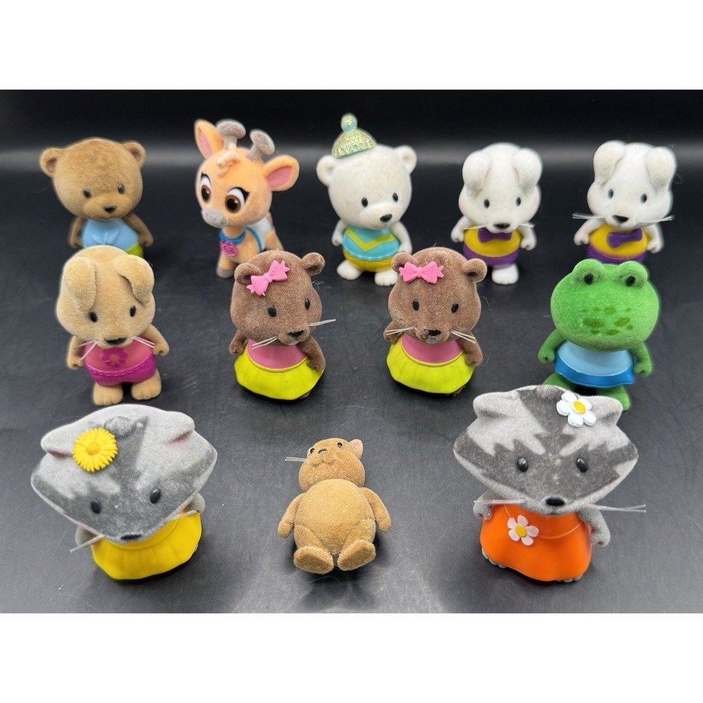 Lot Of 12 Li'l Woodreez Bobblezeez Flocked Animals